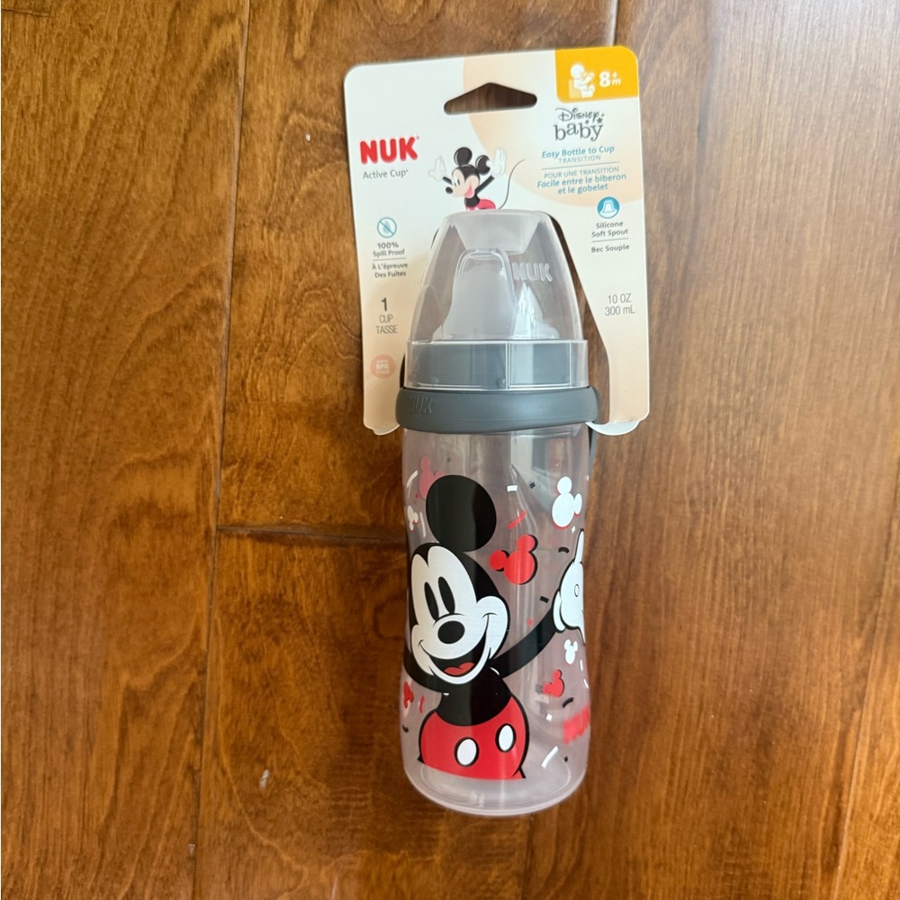 NWT NUK Mickey Mouse Active Cup 10 oz. Spill proof